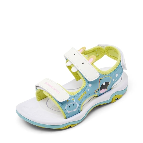 Boys & Girls Open-Toe Sport Sandals - WHITE BLUE YELLOW HIPPO -  0